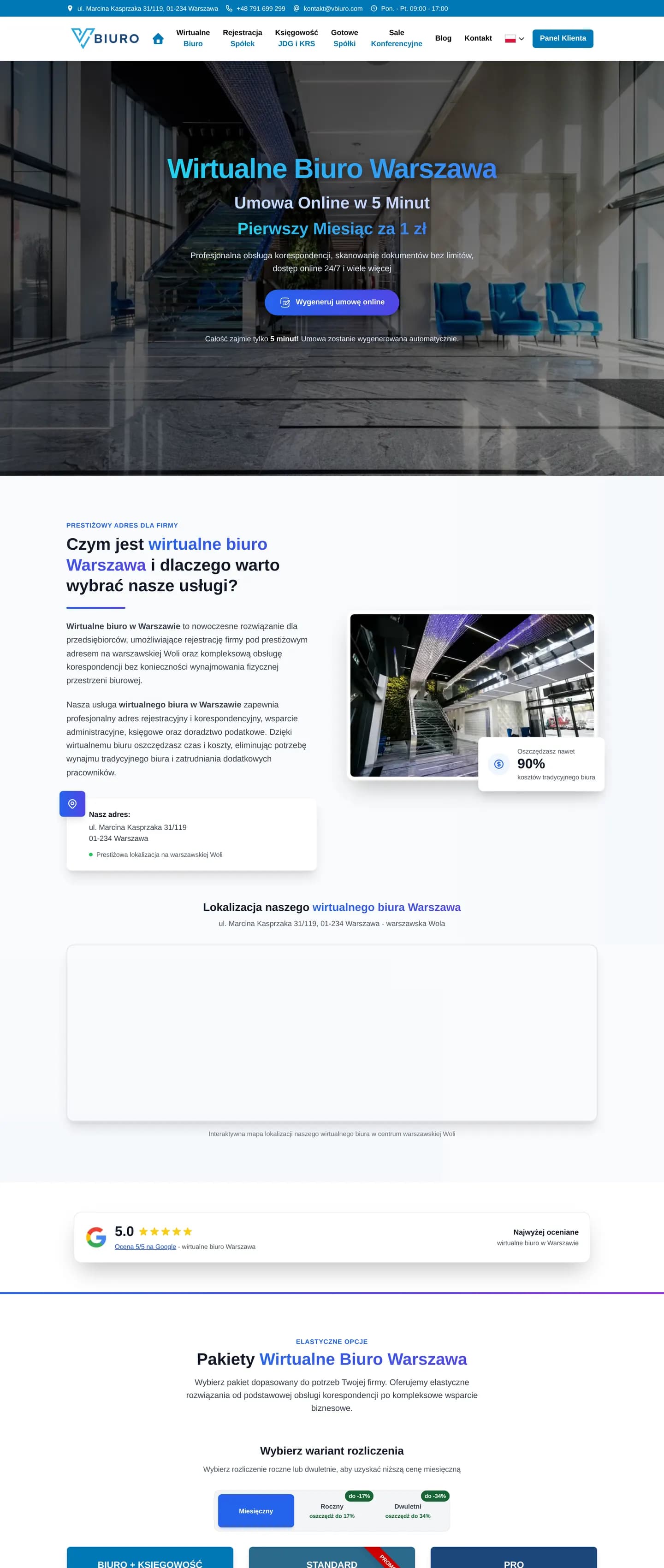 Strona vbiuro.com na komputerze