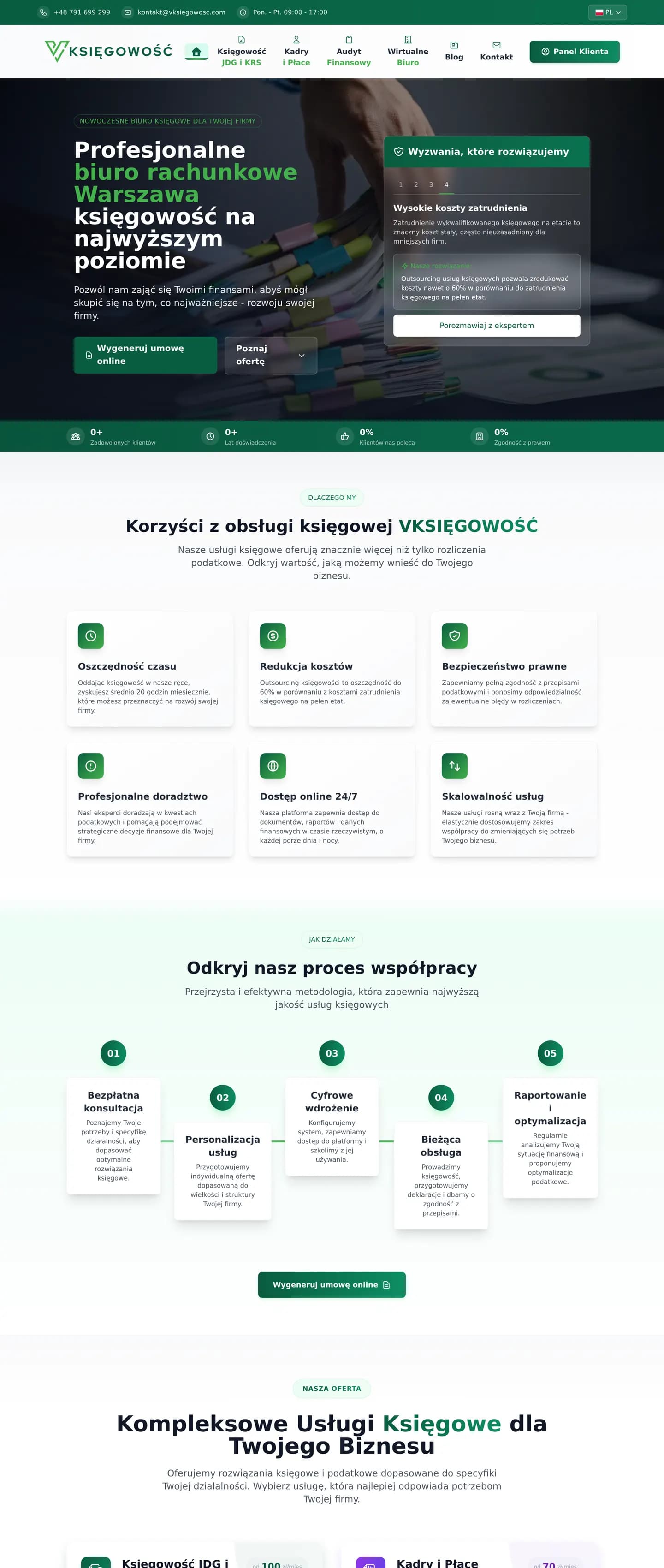 Strona vksiegowosc.com na komputerze