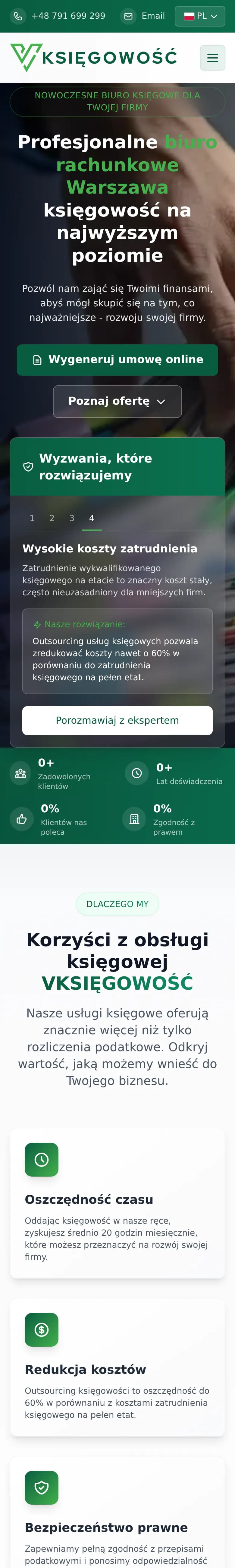 Strona vksiegowosc.com na telefonie